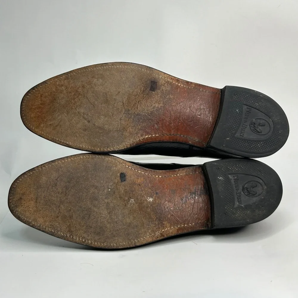 Vintage Nunn Bush Derby Leather Dress Shoes Mens‎ Black Apron Toe Size 9D
